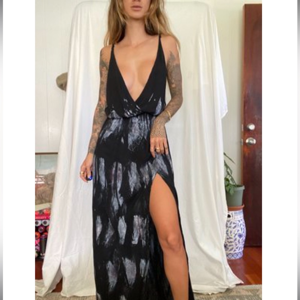 Planet Blue Maxi Dress with Slit